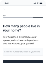 phone screenshot of benefit application page